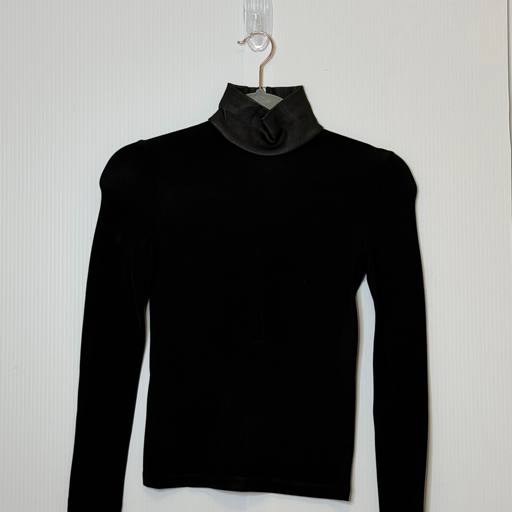 Helmut Lang Black Long Sleeve Mock Neck Top – Size XS